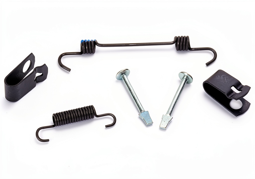 ACDelco parking brake shoe spring installed in a GM vehicle brake assembly