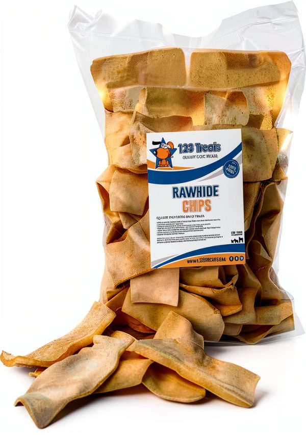 Natural Rawhide Chips for Dogs 123 Treats Smoked Beef 5lb Chews-0