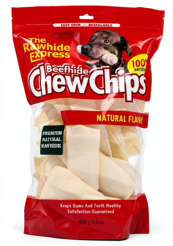 Rawhide Express Natural Rawhide Strips Chips Dog Chew 16oz 450g-0