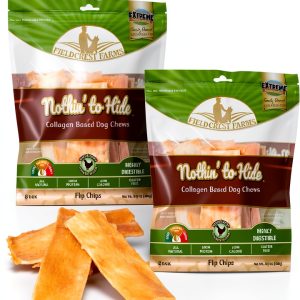 Fieldcrest Farms Nothin to Hide Flip Chips Dog Chews - Natural Rawhide Alternative Treats for Dogs, Collagen Based Snack for Moderate Chewers Up to 35lbs, Chicken Flavor - 2 Packs (16 Chips)-0