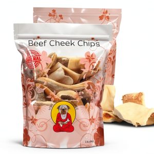 Beef Cheek Chips Extra Thick Chews by Barking Buddha 2"-4" 1lb-0