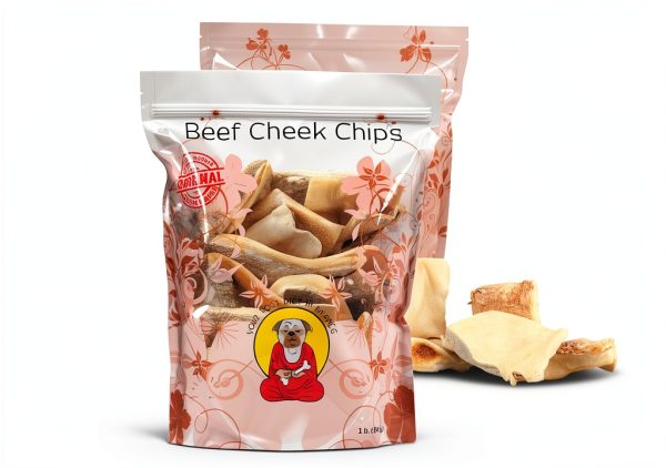 Beef Cheek Chips Extra Thick Chews by Barking Buddha 2"-4" 1lb-0