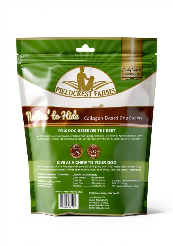 Fieldcrest Farms Nothin to Hide Flip Chips Dog Chews - Natural Rawhide Alternative Treats for Dogs, Collagen Based Snack for Moderate Chewers Up to 35lbs, Chicken Flavor - 2 Packs (16 Chips)-1