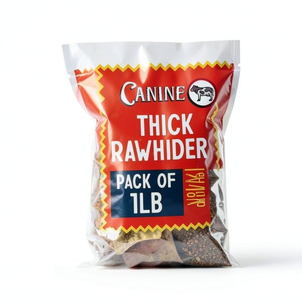 Canine Chews Chicken Flavor Rawhide Chips 1lb Thick Cut for Chewers-3