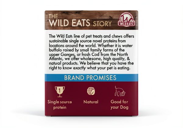 Water Buffalo Cheek Chips Dog Chews by Wild Eats 4oz Grain Free Treat-4