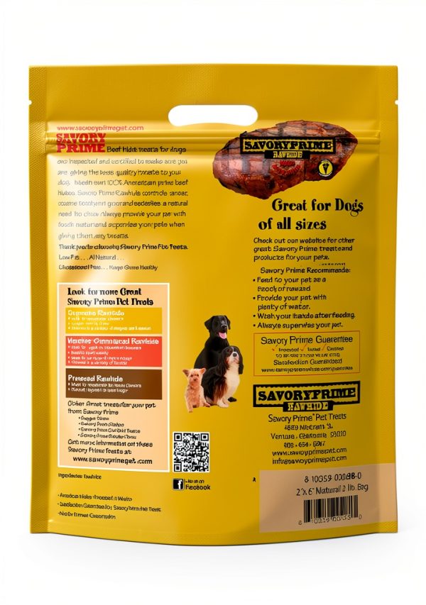 Savory Prime 100% American Beef Rawhide Chips, All-Natural Dog Treats,-1