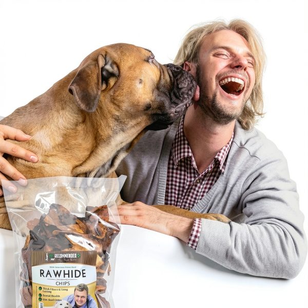 Vet Recommended Beef Rawhide Chips for Dogs 2lb Thick Fiber Chew-4