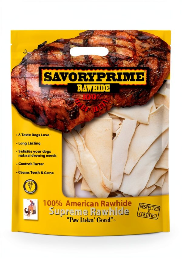 Savory Prime 100% American Beef Rawhide Chips, All-Natural Dog Treats,-0