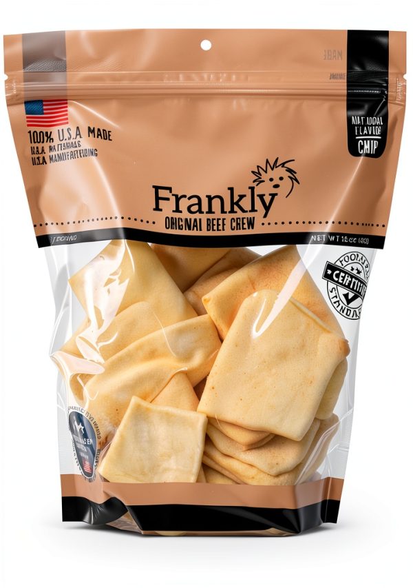 Frankly Natural Beef Chips For Dogs | Premium Rawhide Beef Chips | Long-Lasting Dog Chews For Small, Medium & Large Dogs | Non-GMO, Grain-Free All-Natural Beef Chips For Dogs | Made In USA-0