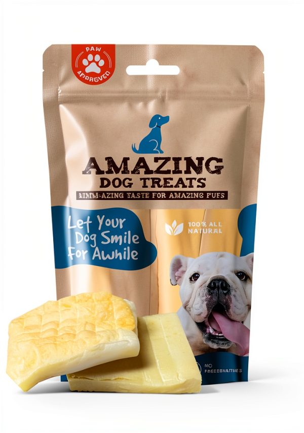 Amazing Dog Treats - Beef Cheek Chip Squares 4x4 (Regular - 8 Count) - NO Odor - Thick Cut - Rawhide Alternative - Beef Cheek Slice Chip Sticks - No Dyes, Chemicals, or Preservatives-0