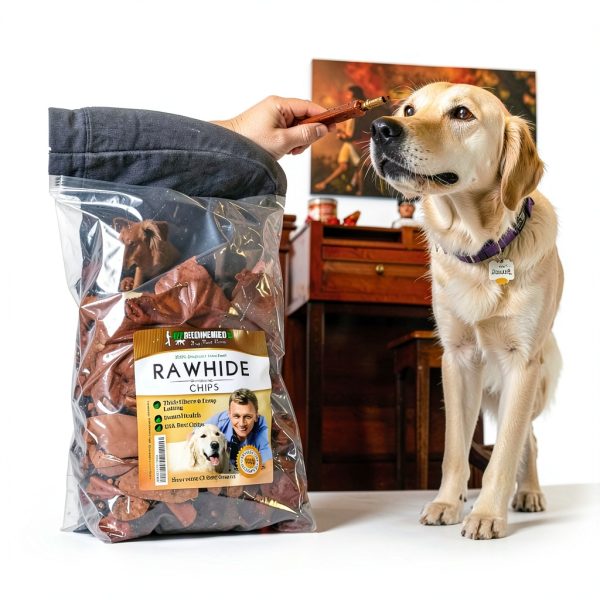 Vet Recommended Beef Rawhide Chips for Dogs 2lb Thick Fiber Chew-5